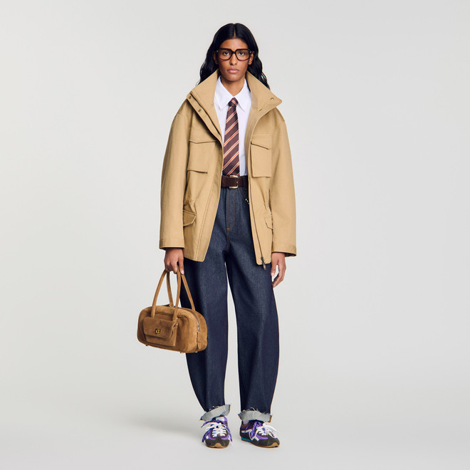 Jacket with adjustable waist - Camel