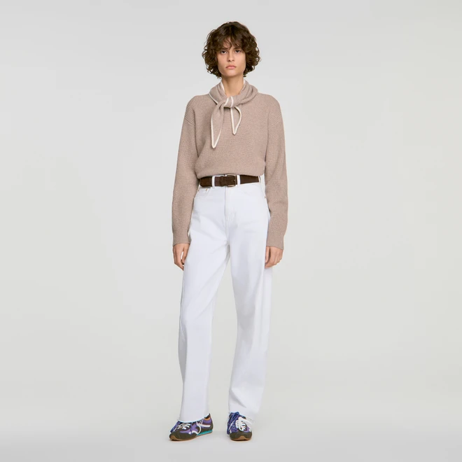 2-in-1 wool and cashmere jumper - Brown