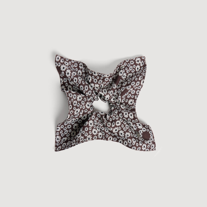 Floral-print scrunchie - Brown