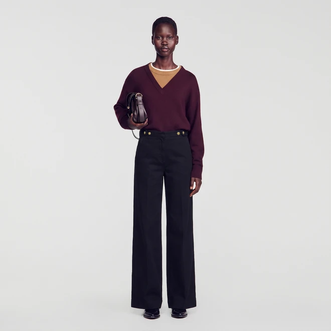 High-rise wide-leg jeans - Black
