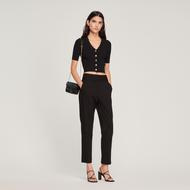 High waisted classic trousers - Black