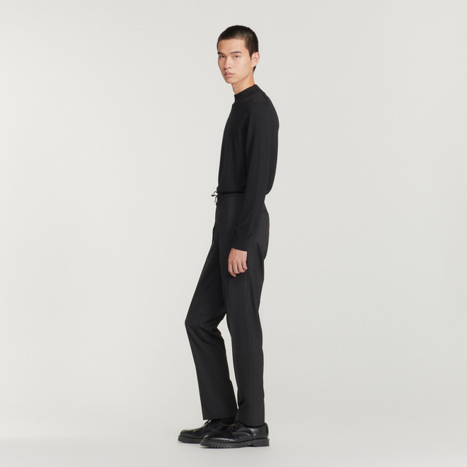 Trousers with elasticated waist - Black