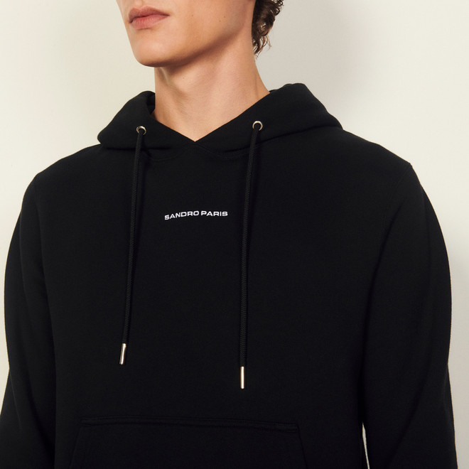 Hoodie sweatshirt with logo embroidery - Black