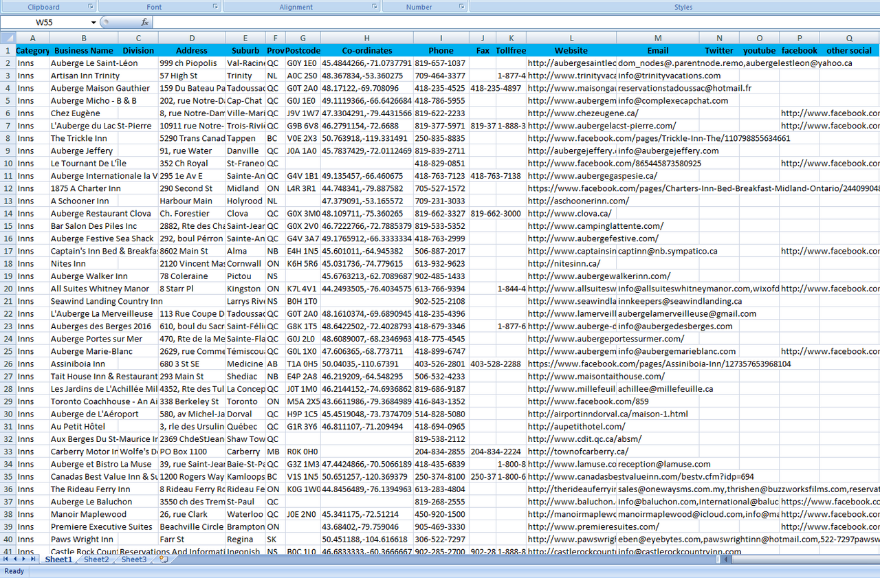 List of Motels Database Canada