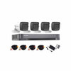 HIKVISION HIK5MPSLQ-KIT(B) (MICRÓFONO INTEGRADO) KIT TURBOHD 5 Megapixel / DVR 4 Canales / 4 Cámaras Bala con Micrófono Integrado (exterior 2.8 mm) / Fuente de Poder / Accesorios de Instalación.Soporte de audio por Coaxitron en todos los canales.