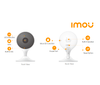 IMOU CUE 2 (IPC-C22EN) - Cámara IP WiFi de 2MP con lente de 2.8mm, audio bidireccional, AI, detección de humanos, sirena, micrófono, IR 10m, ranura MicroSD y alarma de ruido.