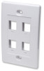 INTELLINET 163316 PLACA FACEPLATE 4CAV UTP KEYSTONE / RJ45 / blanco, Tapa de salida cuádruple Montaje al ras de la pared Incluye protección de polvo para un diseño atractivo Utiliza cualquier keystone jack estándar.