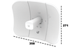 UBIQUITI LITEBEAM AC LBE-5AC-GEN2 - Radio con antena integrada Airmax AC GEN2 5.8GHz uso en exteriores con una antena de 23 dBi y una potencia de transmisión de 25 dBm, ofrece un rendimiento de hasta 450 Mbp.