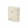 Volteck Multicontacto 6 entradas, aterrizado, lateral,Tensión / Corriente: 127 V / 15 A Fabricado en PVC LED indicador Guía y clavija para conectar a contactos dúplex