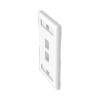PANDUIT NK2FWHY Placa de Pared Vertical, Salida Para 2 Puertos Keystone, Con Espacios Para Etiquetas, Color Blanco