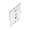 PANDUIT NK2FWHY Placa de Pared Vertical, Salida Para 2 Puertos Keystone, Con Espacios Para Etiquetas, Color Blanco