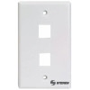 STEREN 310-202WH Placa para registro de 2 cavidades, para jack RJ45 CAT 5e y 6, tipo Keystone