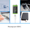 STEREN BAT-LI-9V USB Batería recargable Li-Ion 9V 3600 mWh con carga USB-C