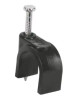 VOLTECK GCU-16N 48284 BOLSA CON 20 GRAPAS NEGRAS DE 16mm PARA CABLE REDONDO - FABRICADAS EN POLIETILENO INCLUYE CLAVO, PARA CABLES COAXIALES O REDONDOS