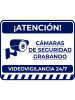 SAXXON 55101515 - Letrero de video vigilancia 24/7 , Medida 17 x 21.8 cm , Estireno Calibre 30