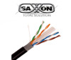 SAXXON OUTPCAT6CCAEXT- Cable UTP CCA de 305m, categoría 6 para exteriores, con doble forro y color negro.Ofrece transmisión de datos rápida y estable, con protección adicional gracias a su doble forro que resiste condiciones ambientales adversas.