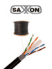 SAXXON OUTPCAT6CCAEXT- Cable UTP CCA de 305m, categoría 6 para exteriores, con doble forro y color negro.Ofrece transmisión de datos rápida y estable, con protección adicional gracias a su doble forro que resiste condiciones ambientales adversas.