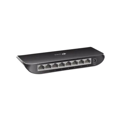 TP-LINK TL-SG1008D Switch de escritorio 8 puertos 10/100/1000 Mbps. Ahorro de energía hasta un 80% Tecnología Green Ethernet, solución ecológica Compatible con auto MDI/MDIX sin configuración Diseño de montaje en escritorio o pared. 