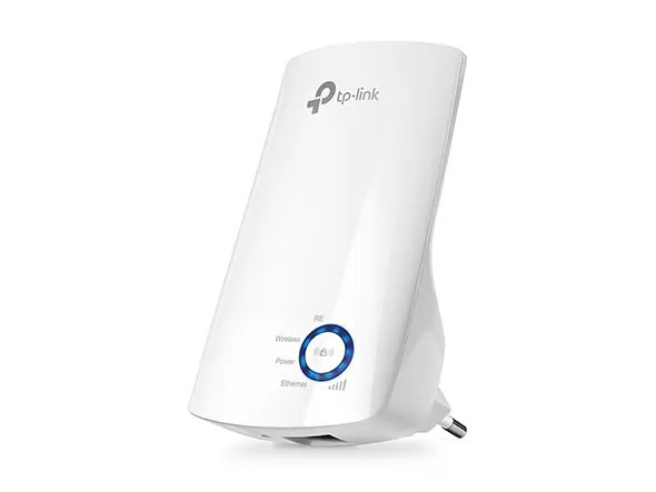 TP-LINK TL-WA850RE - Repetidor inalámbrico universal de señal WiFi, hasta 300Mbps en 2.4GHz, con 2 antenas internas, 1 puerto RJ45, modo extensor de rango y punto de acceso.