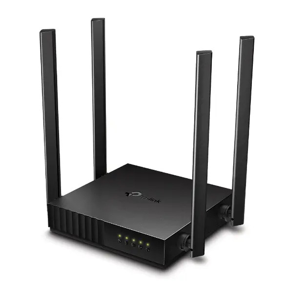 TP-LINK ArcherC50 - Ruteador WiFi AC 1200Mbps con 1 puerto WAN RJ45 Fast Ethernet, 4 puertos LAN RJ45 Fast Ethernet, 4 antenas fijas y modos de funcionamiento como enrutador y punto de acceso