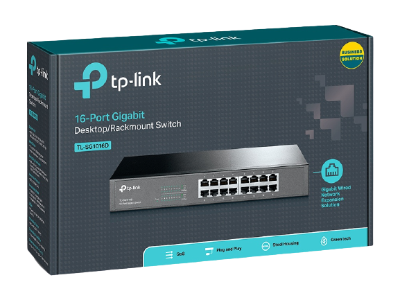 TP-LINK TL-SG1016D - Switch Gigabit no administrable de 16 puertos 10/100/1000 Mbps para escritorio/rack. Ideal para ampliar la conectividad en redes locales tanto para escritorios como para racks. Ofrece una transmisión de datos rápida y estable.