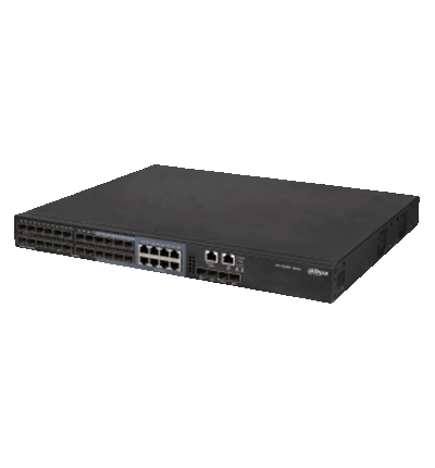 DAHUA DH-S5500-24GF4XF-E  - Switch Gigabit Inteligente de 24 puertos de Fibra Optica/ 16 Puertos SFP 100/1000 Basex + 8 Puertos SFP 100/1000 Mbps Combo/ 8 Puertos Ethernet 10/100/1000 Combo/ Swtiching 336 Gbps/ Tasa de Reenvio 96 Mbps/ VLAN Etc./