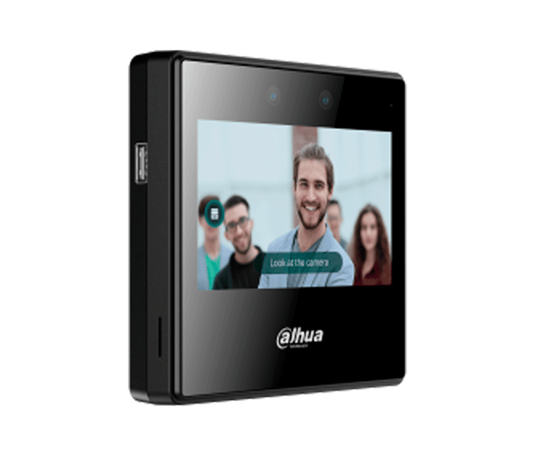 DAHUA ASA3223A-W - Control de asistencia con reconocimiento facial, pantalla táctil de 4.3", WiFi, capacidad para 2000 rostros y contraseñas, 300,000 registros, detección de vida en 0.2 segundos y rango de reconocimiento de 0.3 a 1.5Mts.