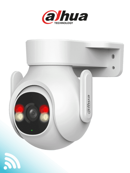 DAHUA DH-P3B-PV- Cámara IP PT WiFi de 3 Megapíxeles con audio bidireccional (micrófono y altavoz), sirena de 110 dB, WiFi 6, detección de personas y vehículos, IP65 y ranura MicroSD