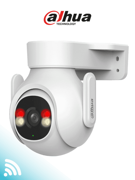 DAHUA DH-P3B-PV- Cámara IP PT WiFi de 3 Megapíxeles con audio bidireccional (micrófono y altavoz), sirena de 110 dB, WiFi 6, detección de personas y vehículos, IP65 y ranura MicroSD