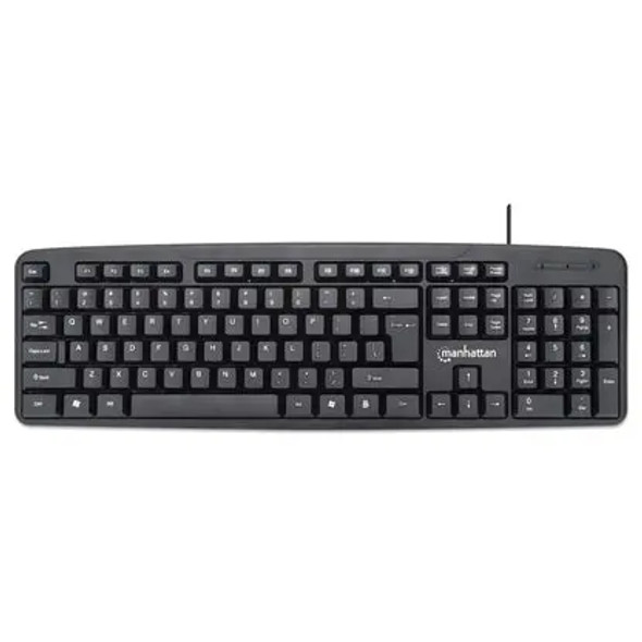 MANHATTAN 178464 Kit Teclado Alámbrico y mouse óptico, USB, Negro cableados diseñados para mejorar su productividad. MANHATTAN 178464 Kit Teclado Alámbrico y mouse óptico, USB, Negro cableados diseñados para mejorar su productividad.