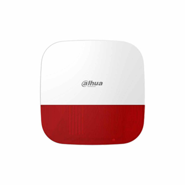 DAHUA DHI-ARA13-W2 - Sirena Inalámbrica para Exterior con Estrobo Rojo/ 110dB/ Múltiples sonidos de Alarma/ IP65/ Alarma de Batería Baja.