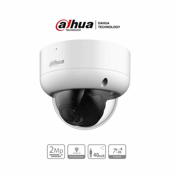 DAHUA HAC-HDBW1200EA - Cámara Domo de 2 Megapíxeles Antivandálica/ 1080p/ Lente 2.8 mm/ 115 Grados de Apertura/ IR de 40 Metros/ Super Adapt/ Protección IK10/ Uso Exterior IP67/ Soporta: HDCVI/TVI/AHD y CVBS.