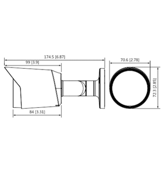 DAHUA HAC-HFW1500T-28 - Camara Bullet de 5 Megapixeles/ Lente de 2.8 mm/ 111 Grados de Apertura/ Metalica/ IR de 30 Metros/ IP67/ Soporta CVI/CVBS/AHD/TVI/