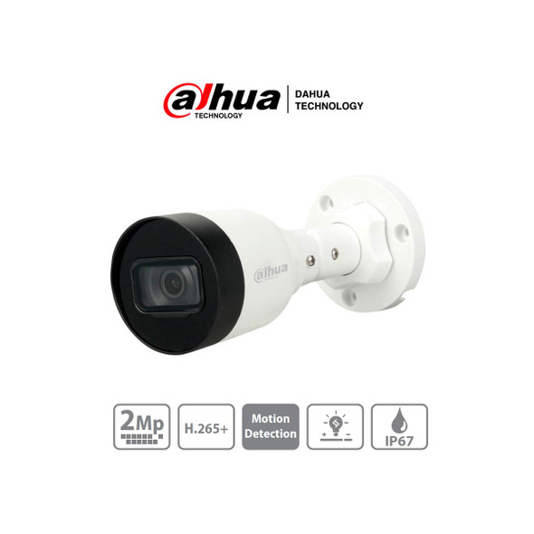 DAHUA IPC-HFW1230S1-S4 - Camara IP Bullet 2 MP/ H.265+/ 20 Fps/ Lente de 2.8mm