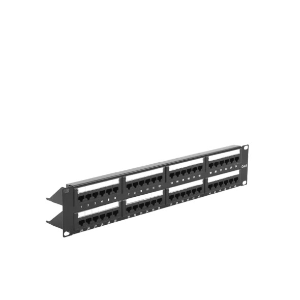 LINKEDPRO LP-PP-608 Panel de parcheo de impacto (110) UTP de 48 puertos Cat6, 19in, 2U, con barra para organizar cable,Nivel rendimiento Cat6/Clase E, alta calidad.Fácil instalación,esquemas de cableado T568A/T568B.