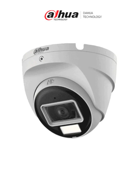 DAHUA DH-HAC-T2A51N-U-IL-A- Cámara Domo 5 MP Serie Cooper/ Lente 2.8 mm con Apertura de Hasta 100°/ Iluminación Dual Inteligente/ Micrófono Integrado/ Iluminación de Hasta 30Mts IR + 20Mts Luz Calida/ Metal/ IP67/ Para Exterior