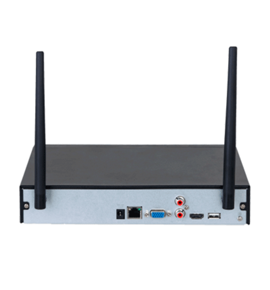DAHUA NVR1104HS-W-S2 - NVR WiFi de 4 Megapixeles/ 4 Canales IP/ H.265/ Salidas HDMI &VGA/ 1 Bahía de Disco Duro/ 1 E&S de Audio/ Onvif/ Emparejamiento Automático con IPC WiFi 