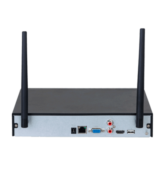 DAHUA NVR1104HS-W-S2 - NVR WiFi de 4 Megapixeles/ 4 Canales IP/ H.265/ Salidas HDMI &VGA/ 1 Bahía de Disco Duro/ 1 E&S de Audio/ Onvif/ Emparejamiento Automático con IPC WiFi 