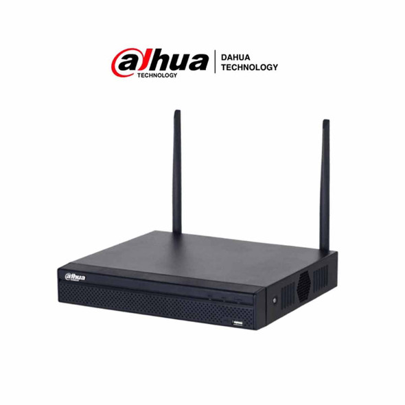 DAHUA NVR1104HS-W-S2 - NVR WiFi de 4 Megapixeles/ 4 Canales IP/ H.265/ Salidas HDMI &VGA/ 1 Bahía de Disco Duro/ 1 E&S de Audio/ Onvif/ Emparejamiento Automático con IPC WiFi 