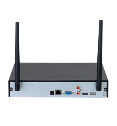 DAHUA NVR1104HS-W-S2 - NVR WiFi de 4 Megapixeles/ 4 Canales IP/ H.265/ Salidas HDMI &VGA/ 1 Bahía de Disco Duro/ 1 E&S de Audio/ Onvif/ Emparejamiento Automático con IPC WiFi 