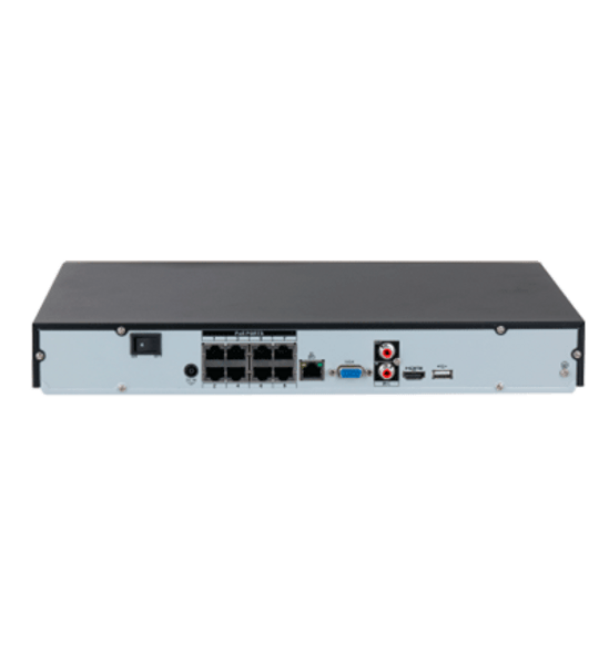 DAHUA NVR2208-8P-I2 - NVR de 8 Megapixeles/ 8 Canales IP/ WizSense/ 8 Puertos PoE/ Smart H.265+/ 1 Ch de Reconocimiento Facial y FD/ Hasta 10 Bases de Datos de Rostros/ 2 Puertos SATA/ SMD Plus/ Max. Decodificación de 6x1080p FPS/ Onvif