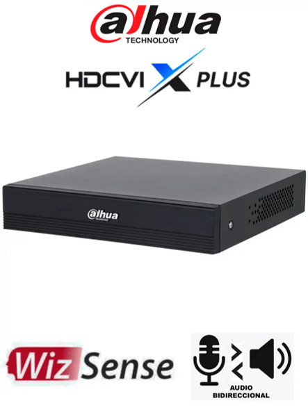 DAHUA DH-XVR1B04H-I/T - DVR de 4 canales 5MP Lite WizSense y H.265+/ HDCVI X PLUS/ Soporta 4 Canales+2 IP o Hasta 6 Canales IP/Audio Bidireccional en los 4 Canales/ SMD Plus y Búsqueda Inteligente de Humanos y Vehículos/ Compatible con Dolink Care