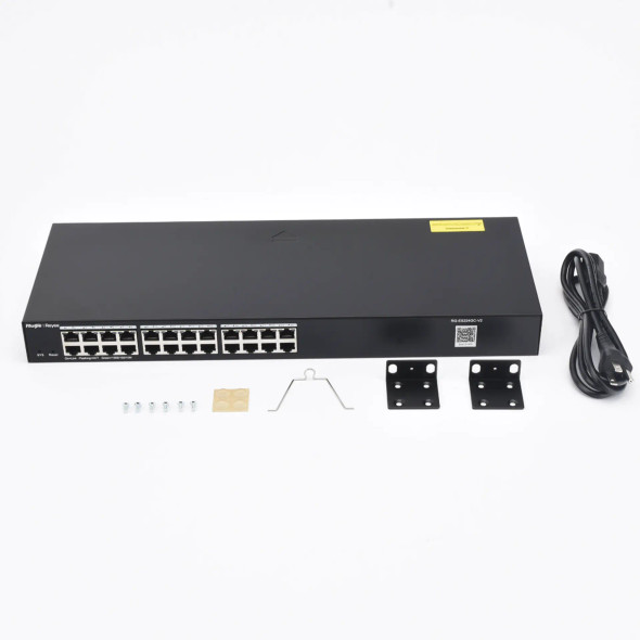RUIJIE RG-ES224GC-V2 Switch Administrable 24 puertos Gigabit, gestión gratuita desde la nube/ Monitoreo remoto en tiempo real/ Prevención automática de bucles para continuidad/ Diseño compatible con implementaciones de CCTV 