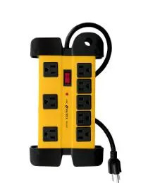 VOLTECK MUL-812X 48188 Multicontacto 14 AWG industrial supresor de picos 8 entradas, Interruptor con luz indicadora, Resiste más corriente eléctrica sin calentamiento 60% más cobre que el calibre 16 AWG