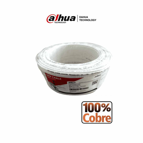DAHUA PFM920I-5EUN-C-V2-100 - Bobina de 100 Mts de Cable UTP Cat5e/ 100% Cobre/ Color Blanco/ Ideal para Video y Redes/