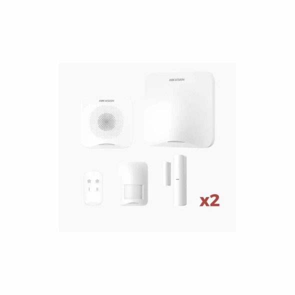 (AX HOME) KIT de Alarma AX HOME / Incluye: 1 Hub con batería de respaldo / 1 Llavero / 1 PIR / 2 Contactos Magnéticos / 1 Sirena / Wi-Fi / 3G/4G / Compatible con Hik-Connect P2P y Hik-Partner PRO 