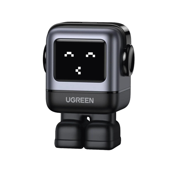 UGREEN 15550 Cargador Mini GaNRobot 30W serie UNO| 1 USB-C de Carga Rápida| Tecnología GaN II| Multiprotocolo PD/ QC/ SCP/ FCA| Carga Inteligente| Pantalla LED| Zapato Magnético Extraíble| Thermal Guard| Color Negro