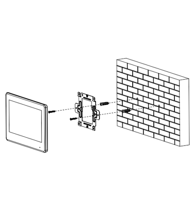 DAHUA VTH2621G-P - Monitor IP táctil de 7" en negro, Serie Lite, ideal para interiores. Soporta PoE estándar, hasta 4 cámaras de entrada y 4 monitores adicionales. Incluye modo No Molestar, 6 entradas/salidas de alarma, y compresión H.265