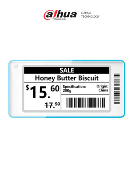 DAHUA DHI-ESL-E026C-NF - Etiqueta Electrónica ESL de 2.6" / Recomendada para aplicaciones de bajas temperaturas -25 a 25°C / Bluetooth 5.1 / Indicador LED / Blanco y negro / Baterías reemplazables / Tinta electrónica de 104 x 212 / Cobertura: 25-30m