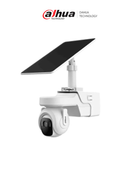 DAHUA DH-KIT/BP4A-4G/M0508 -Kit cámara PT 4G/ 4MP/panel solar/Batería/ SMD/ Sirena y luz de disuasión activa/Audio bidireccional/ Iluminador dual inteligente/IR 30 m/ luz cálida 20m/ Modo AOV(vídeo siempre activo)/ Ranura para Micro SD/IP66